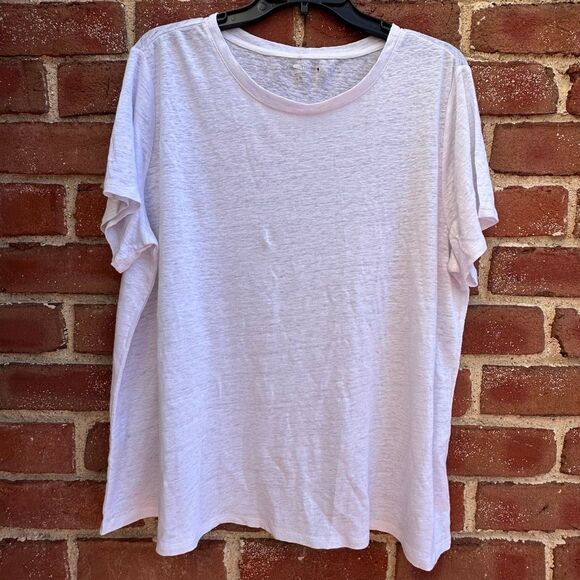 Eileen Fisher $118 Organic Linen Jersey Short Sleeve Crew Neck T-Shirt XL - Picture 1 of 10